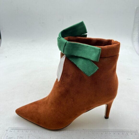 XYD Classical Pointed Toe Ankle Booties Low Kitten Heels Graceful Boots Brown - Picture 2 of 8